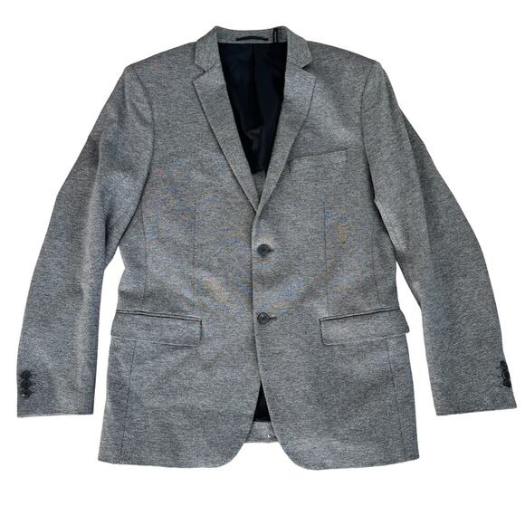 Theory Mens Rodolf Heathered Gray Ponte Two Button Blazer Jacket Size 42